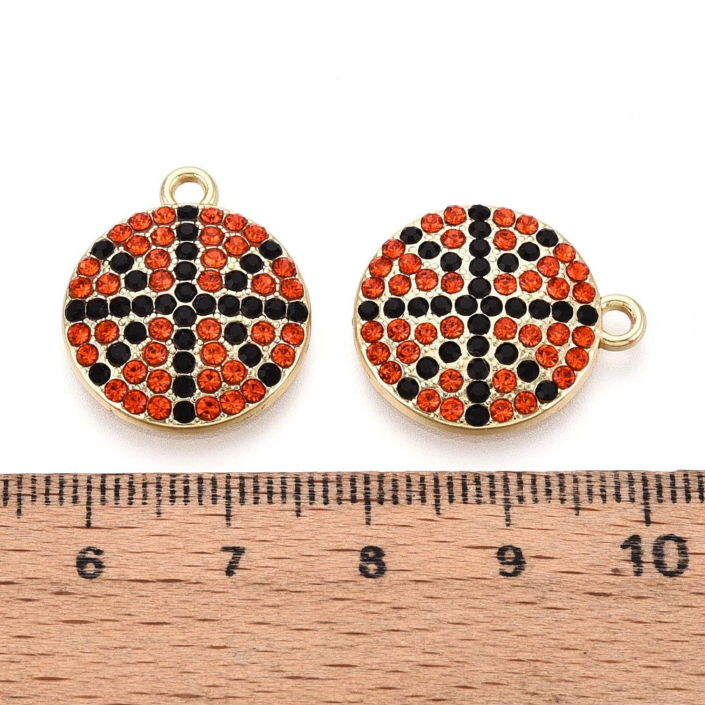 Gold Alloy Rhinestone Sports Charm