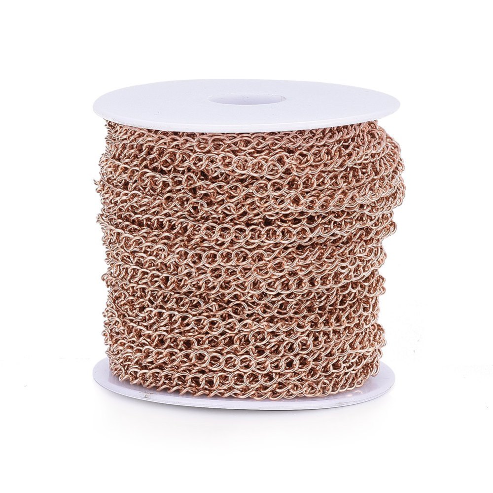 Rose Gold Curb Chain By the Foot - Stainless Steel