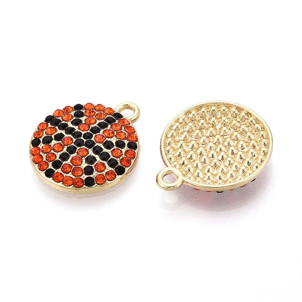 Gold Alloy Rhinestone Sports Charm