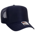 Otto Cap 5 Panel High Crown Mesh Back Trucker Hat - Navy