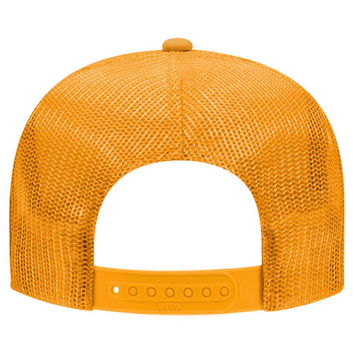 Otto Cap 5 Panel High Crown Mesh Back Trucker Hat - Gold