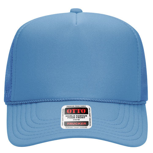 Otto Cap 5 Panel High Crown Mesh Back Trucker Hat - Col. Blue