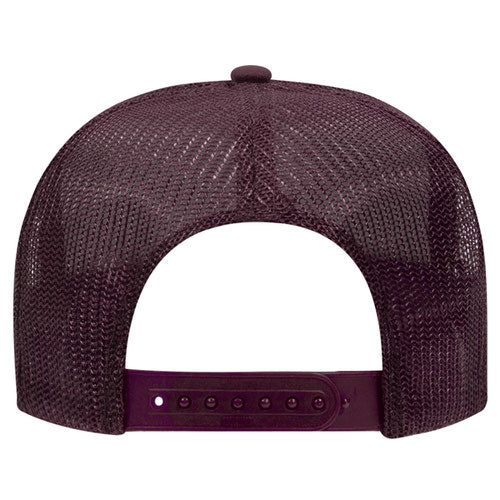 Otto Cap 5 Panel High Crown Mesh Back Trucker Hat - Maroon