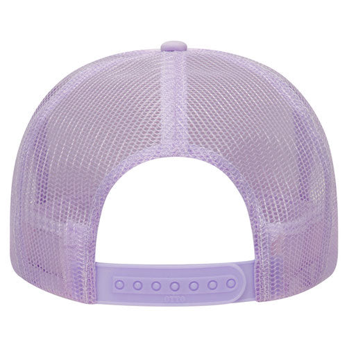 Otto Cap 5 Panel High Crown Mesh Back Trucker Hat - Lavender