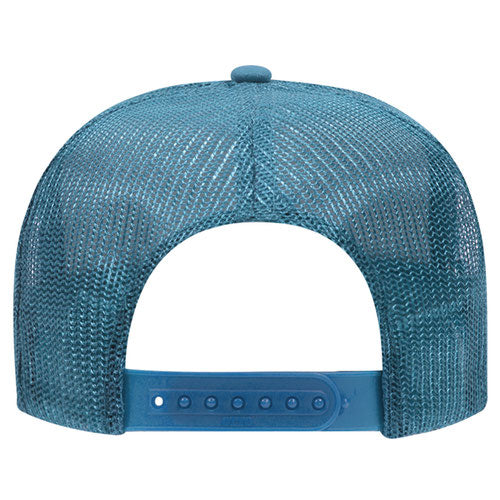 Otto Cap 5 Panel High Crown Mesh Back Trucker Hat - Turquoise