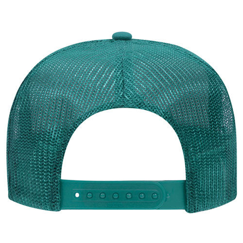 Otto Cap 5 Panel High Crown Mesh Back Trucker Hat - Jade