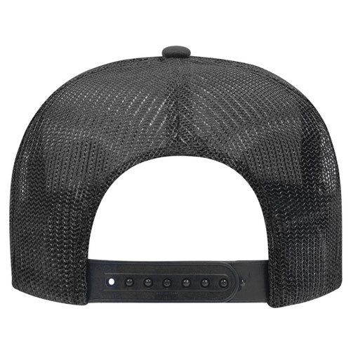 Otto Cap 5 Panel High Crown Mesh Back Trucker Hat - Charcoal Gray