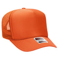 Otto Cap 5 Panel High Crown Mesh Back Trucker Hat - Orange