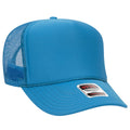 Otto Cap 5 Panel High Crown Mesh Back Trucker Hat - Neon Blue