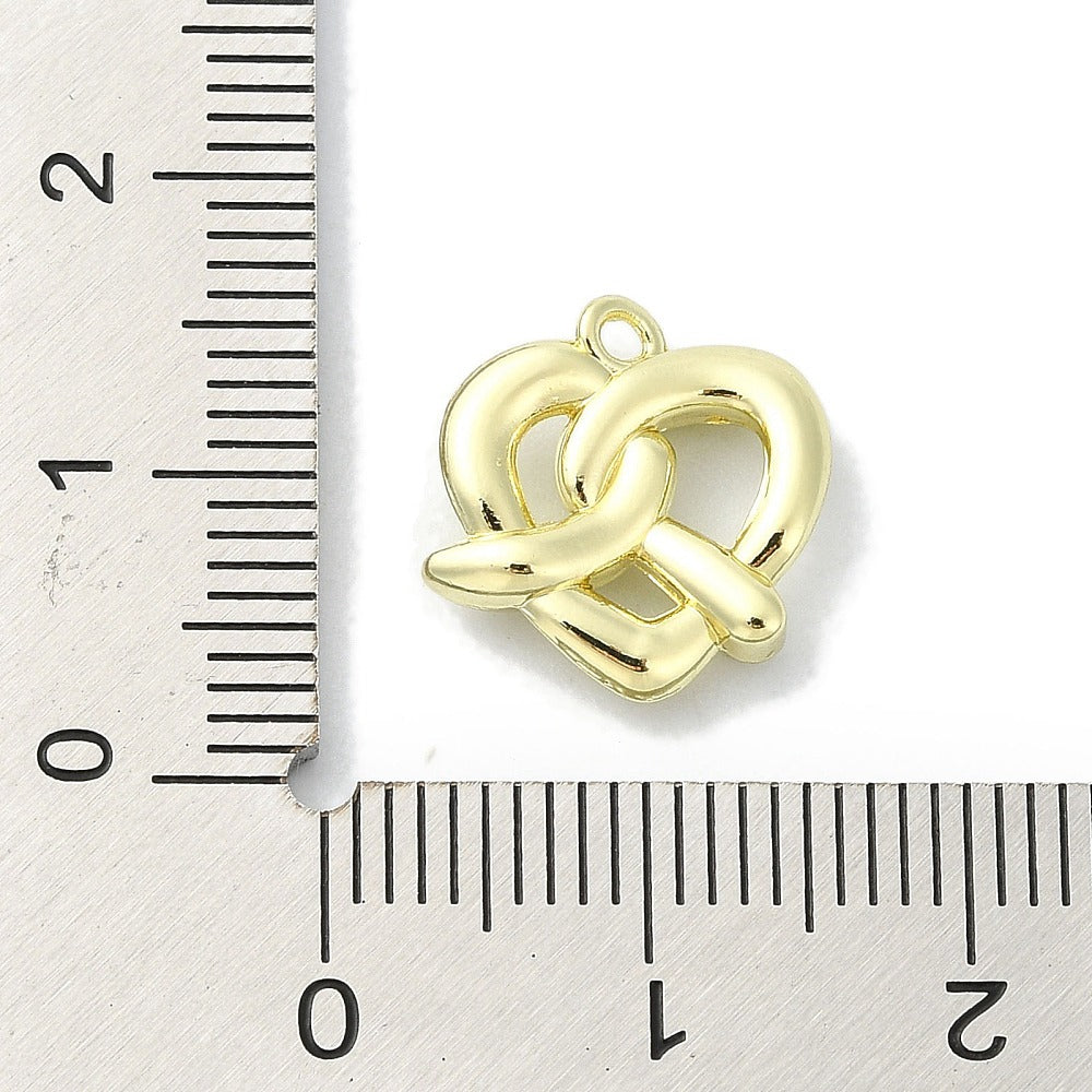 Gold Alloy Pretzel Charm