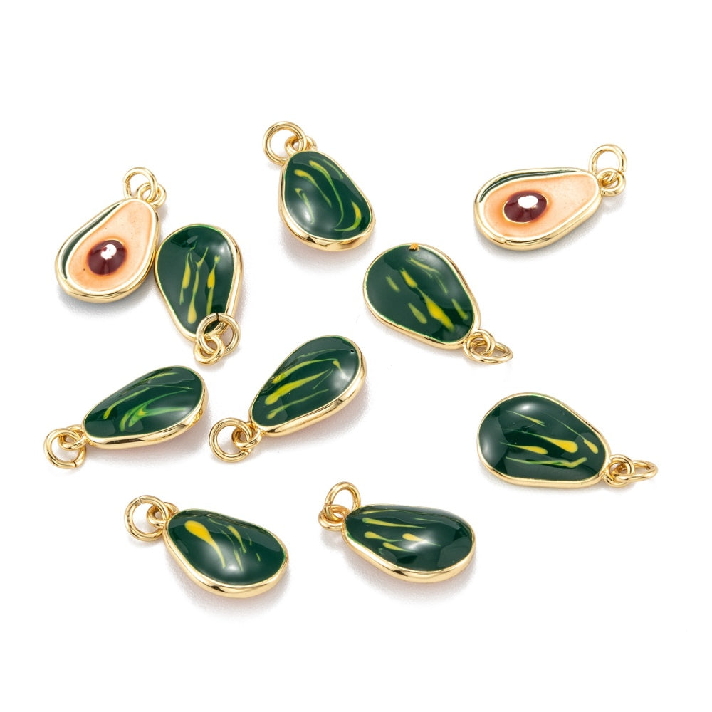 18k Gold Plated Brass Avocado Charm