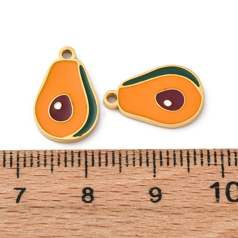 18k Gold PVD Stainless Steel Avocado Charm