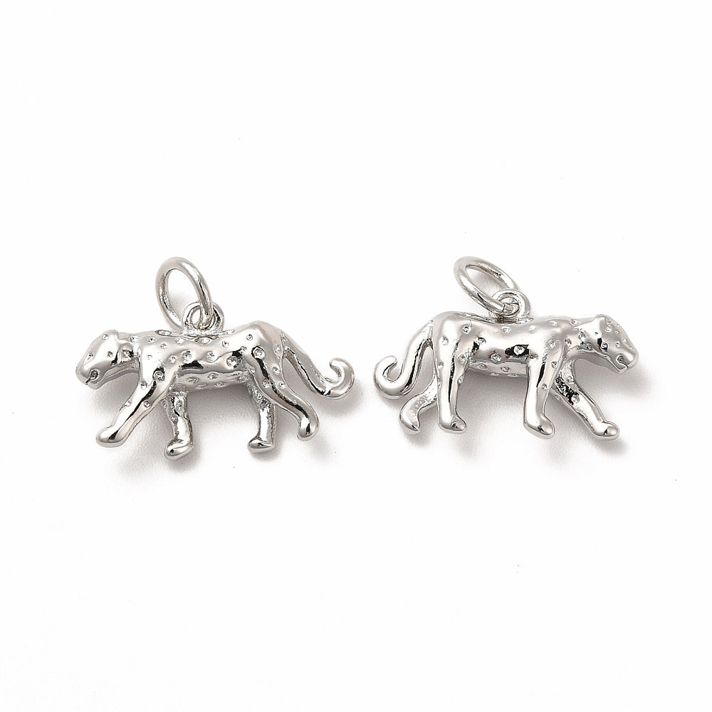 SIlver Brass Cheetah Charm