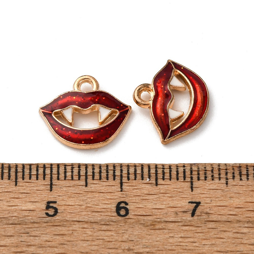 Gold Alloy Vampire Lips Charm