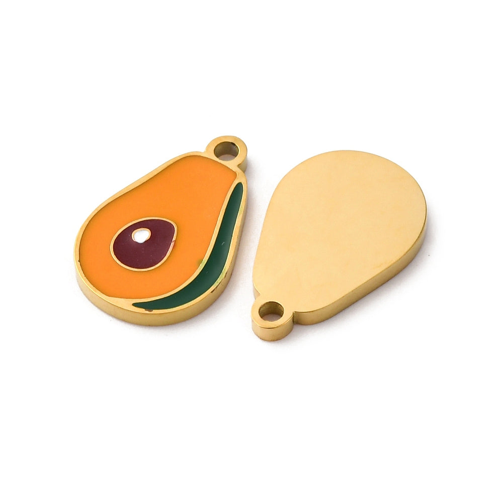 18k Gold PVD Stainless Steel Avocado Charm