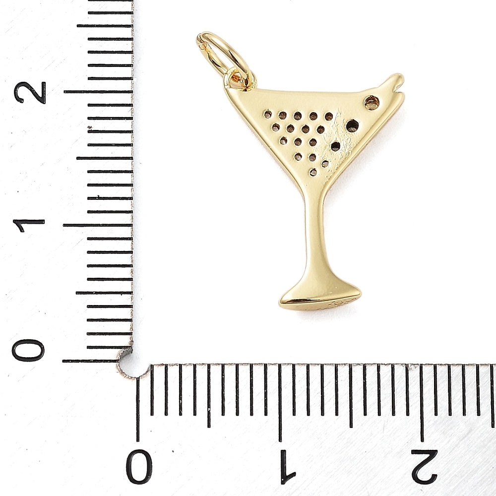 18k Gold Plated Brass Martini Charm