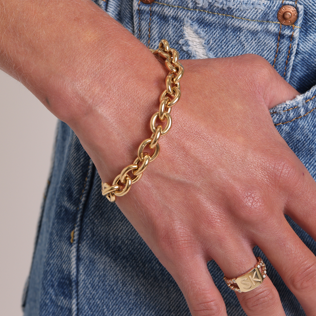 Rolo Silver Chain Bracelet