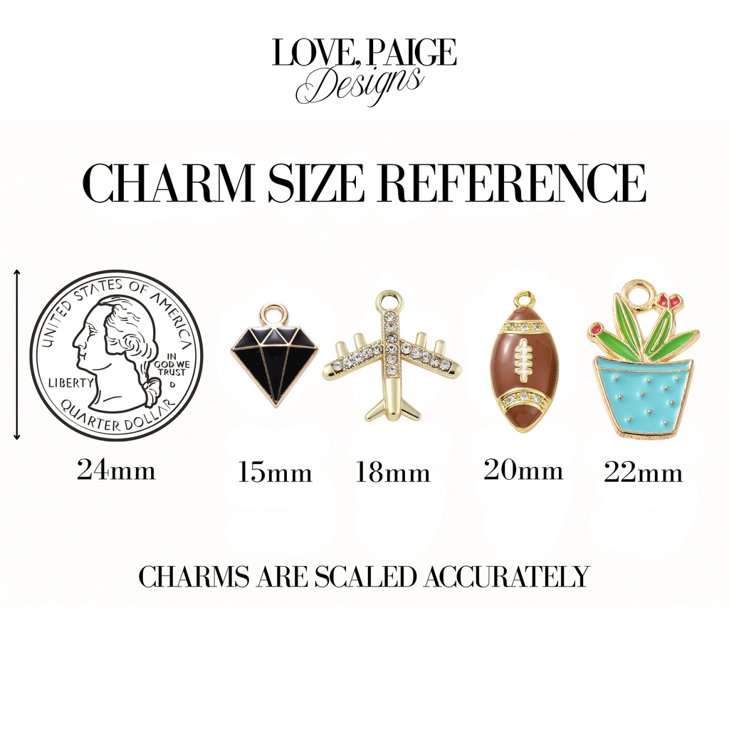 Gold Alloy Colorful Lightning Bolt Charm