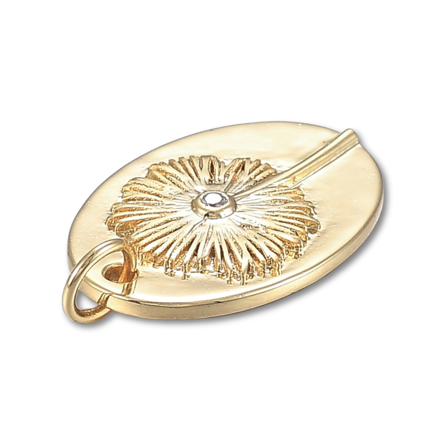 18k Gold Plated Brass Dandelion Charm