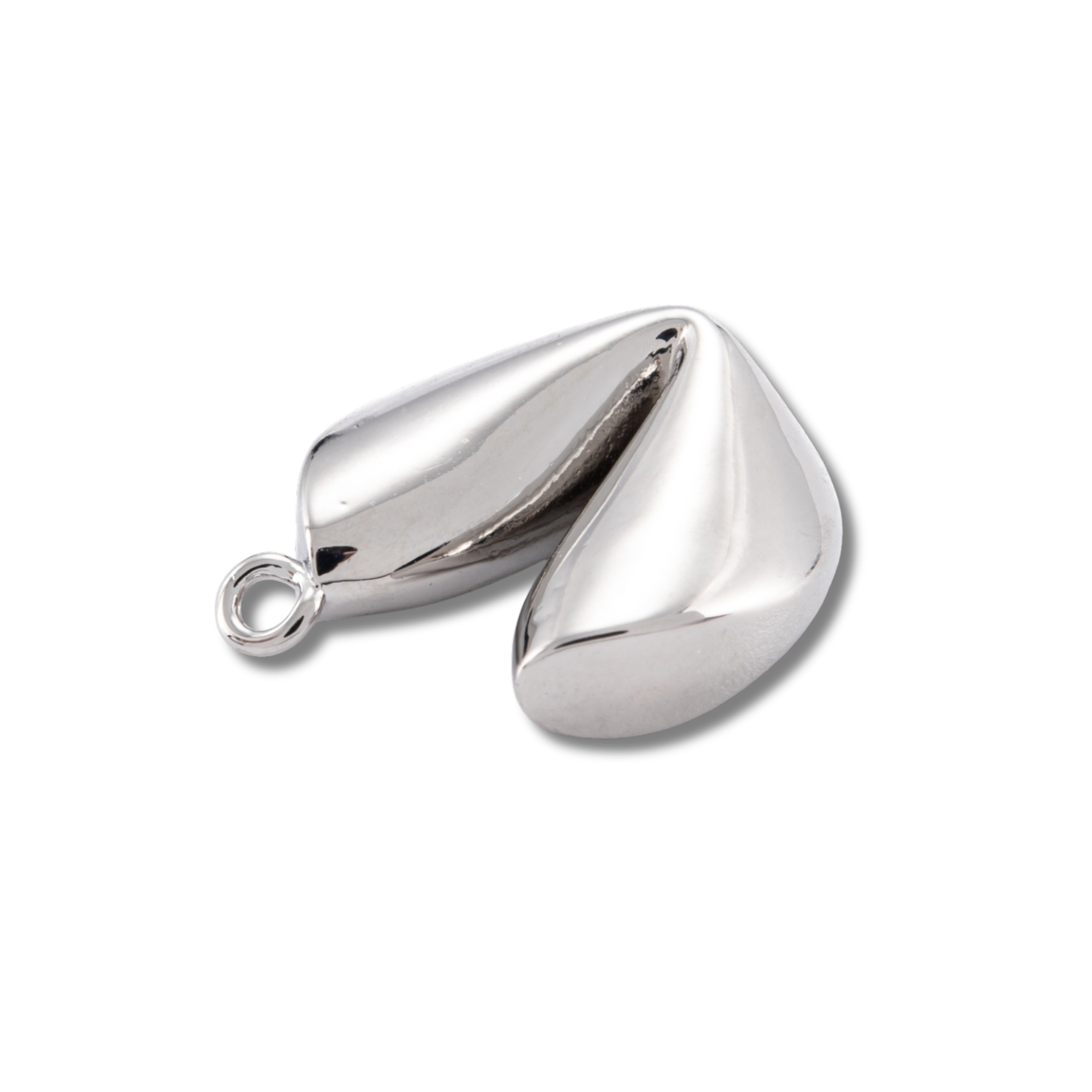 Silver Brass Fortune Cookie Charm