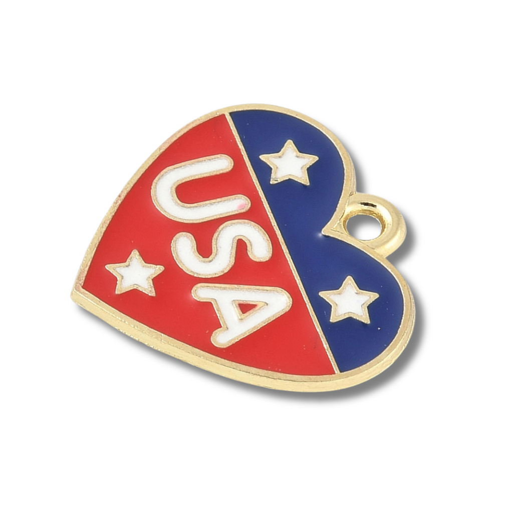Heart USA Charm