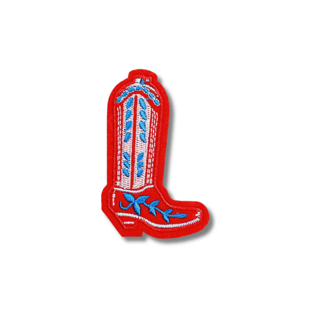 Gameday Cowboy Boot Embroidered Iron On Patch
