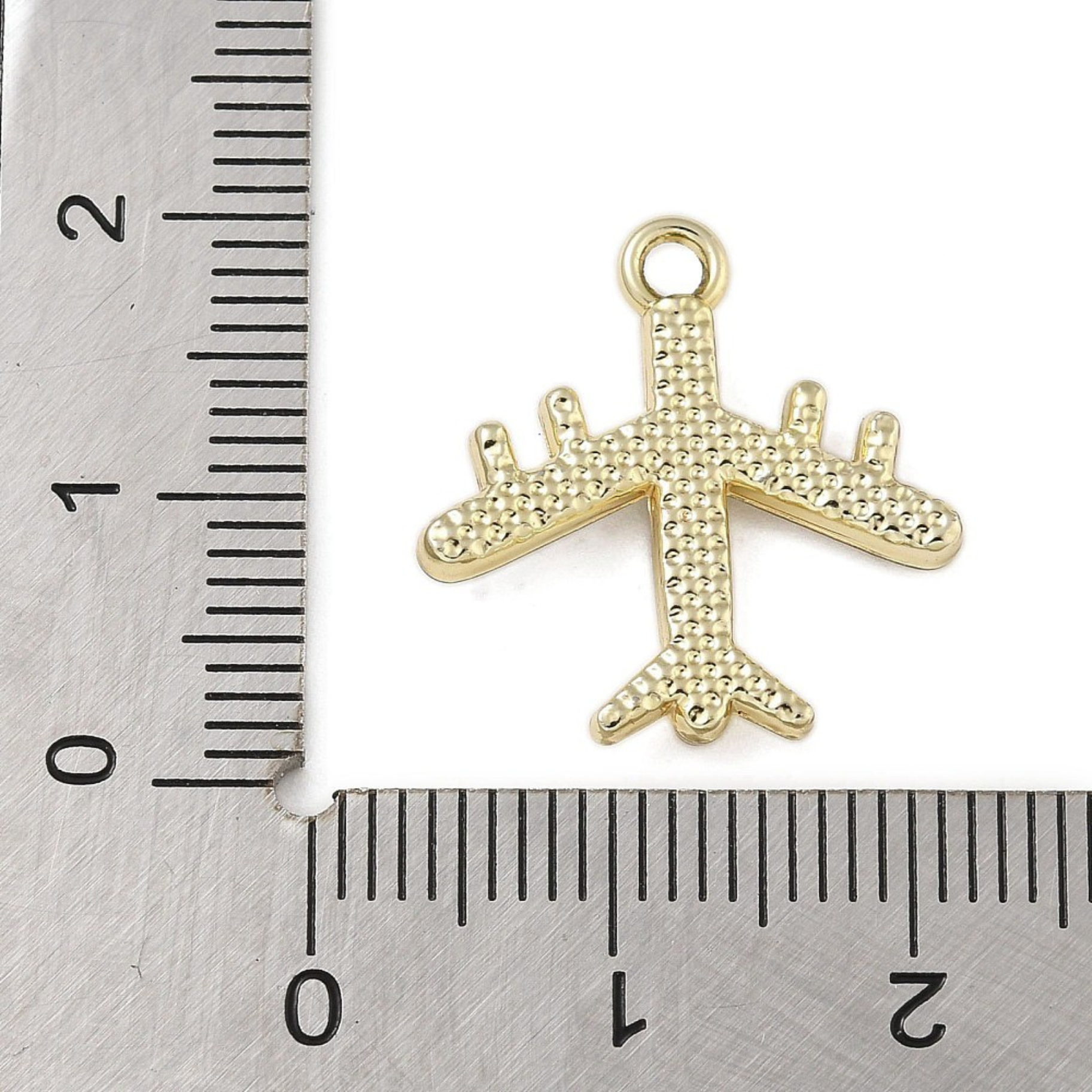 Alloy Rhinestone Airplane Charm