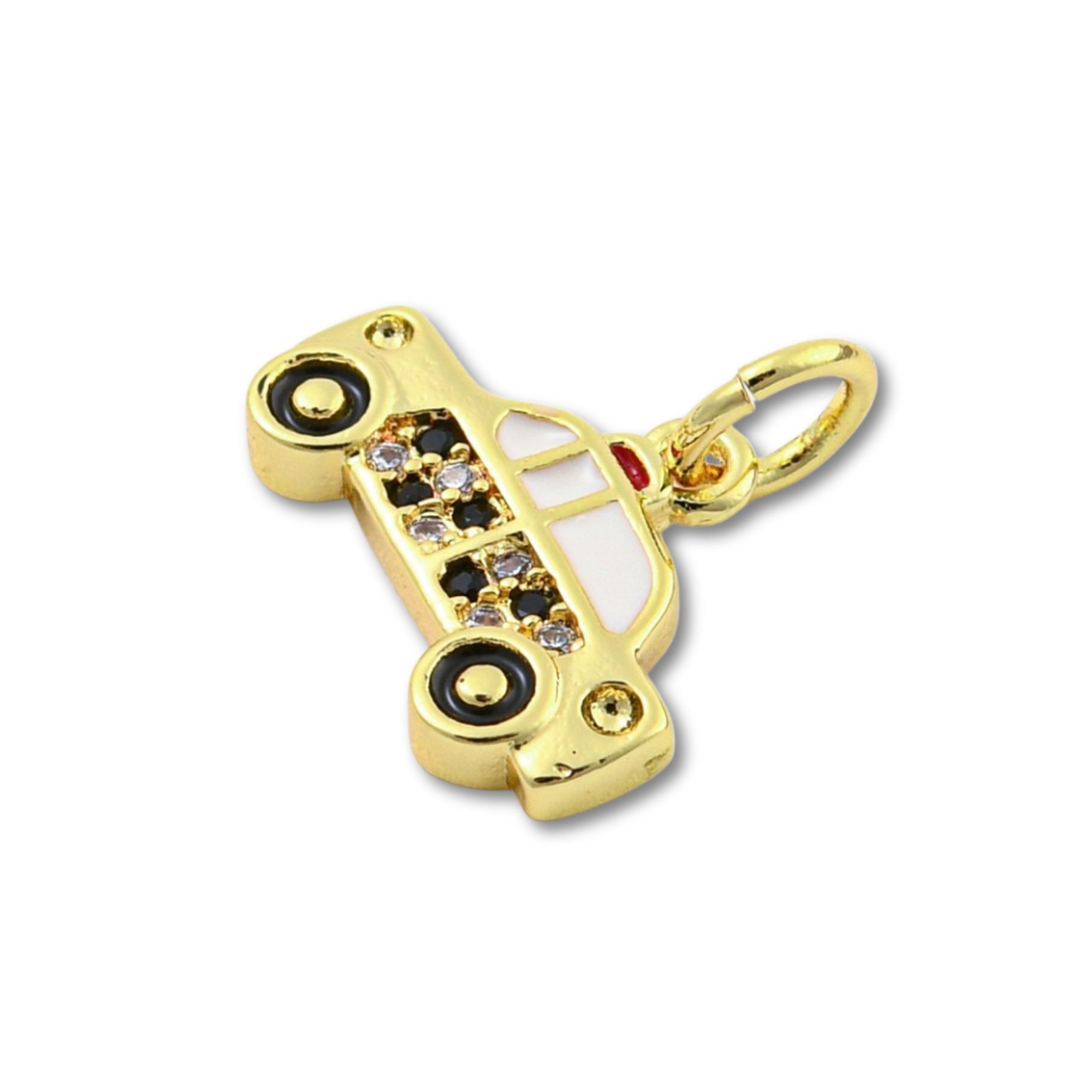 18k Gold Plated Brass Taxi Charm