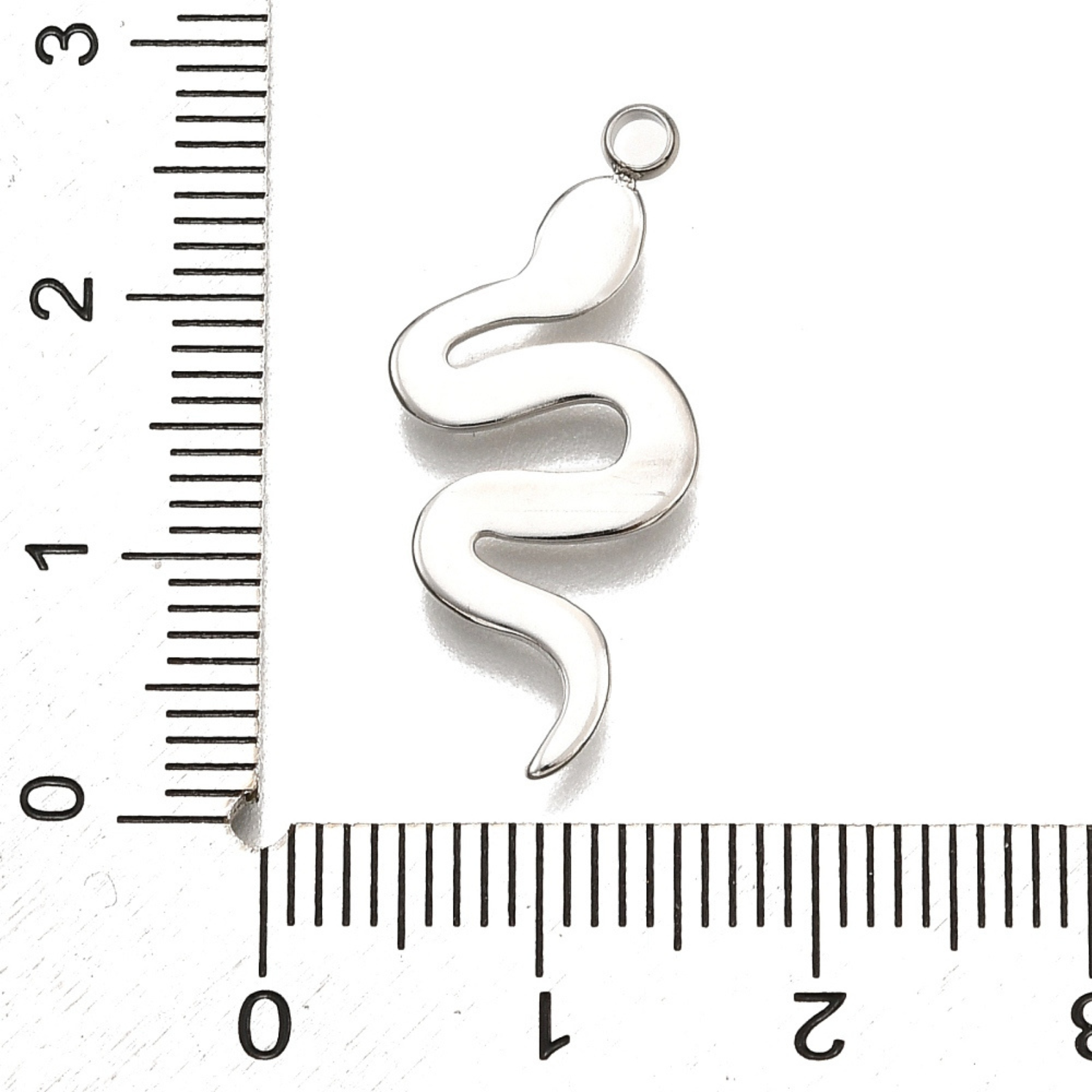 Silver Stainless Steel Snake Charm