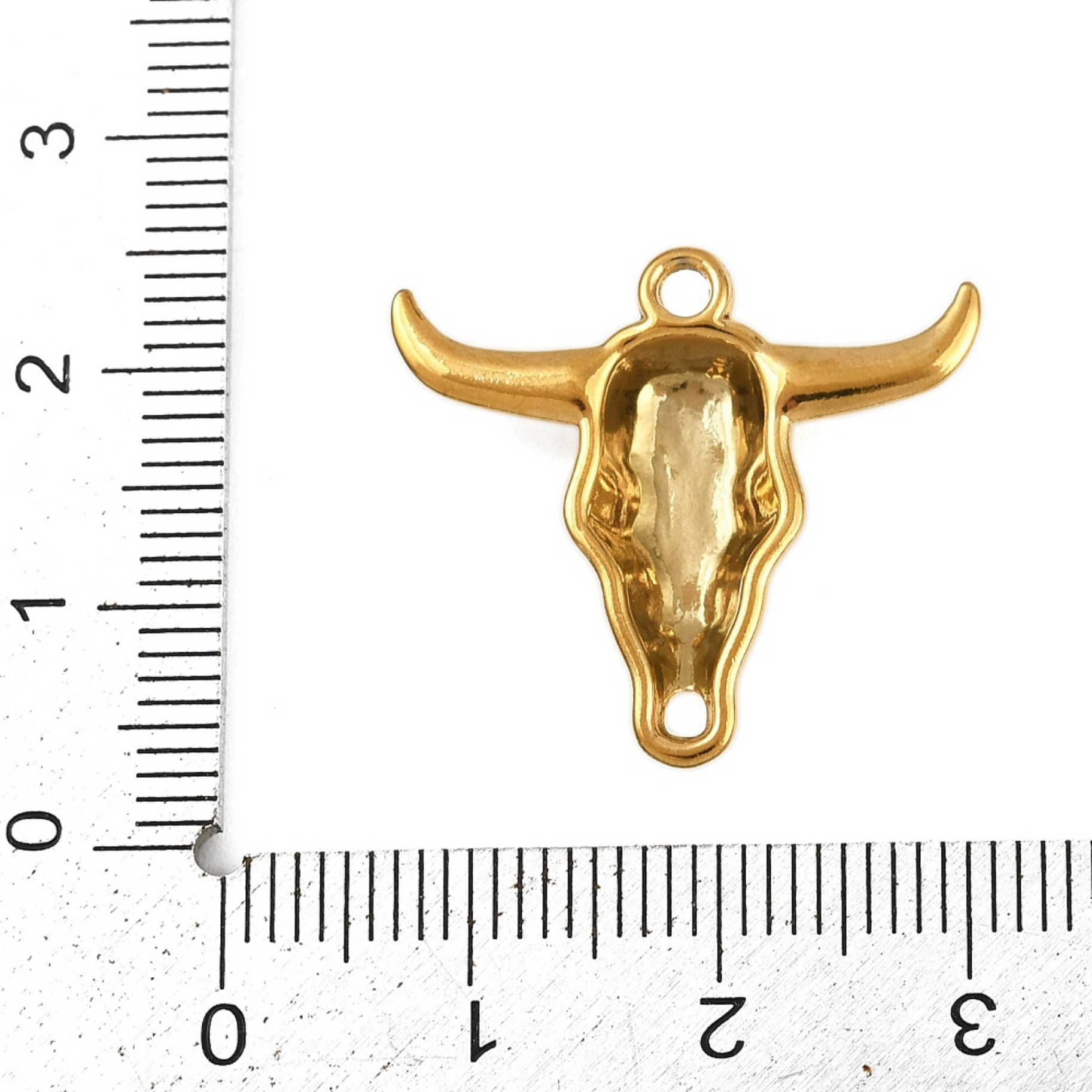 18k Gold PVD Stainless Steel Bullhead Charm