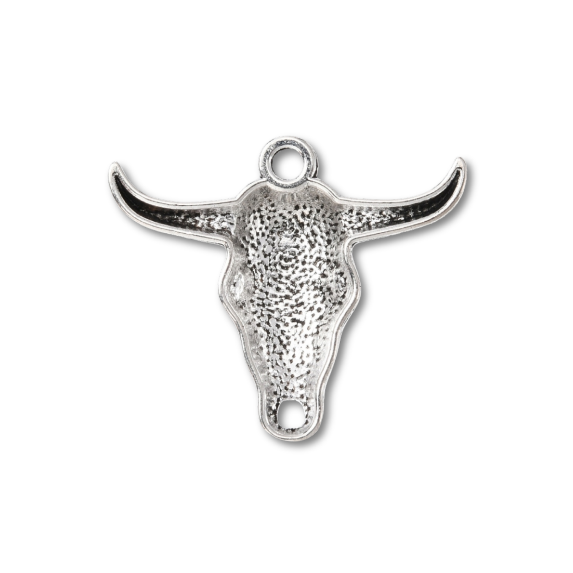 Silver Alloy Bullhead Charm