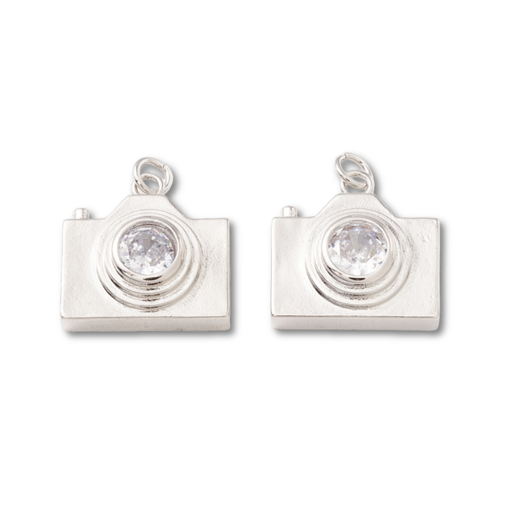 Silver Brass Camera Charm