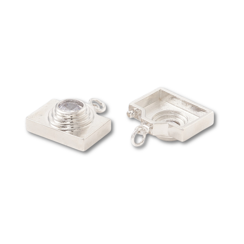 Silver Brass Camera Charm