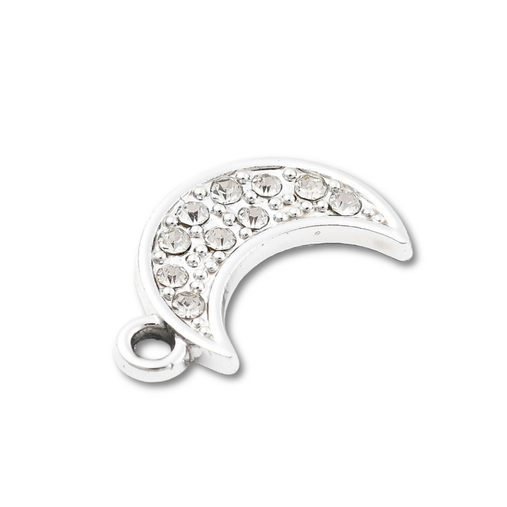 Silver Alloy Moon Charm