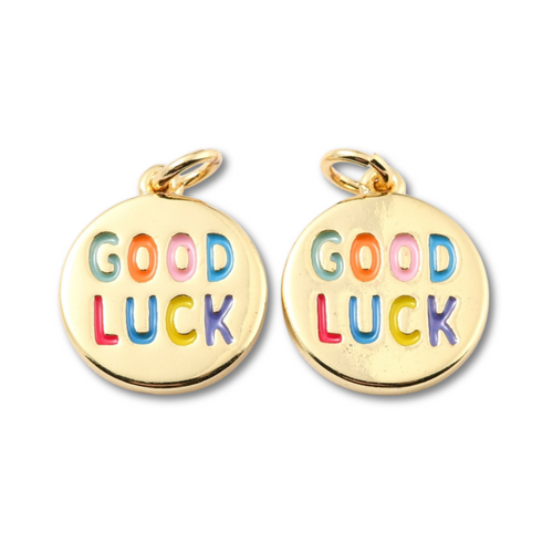 18k Gold Plated Brass Good Luck Charm
