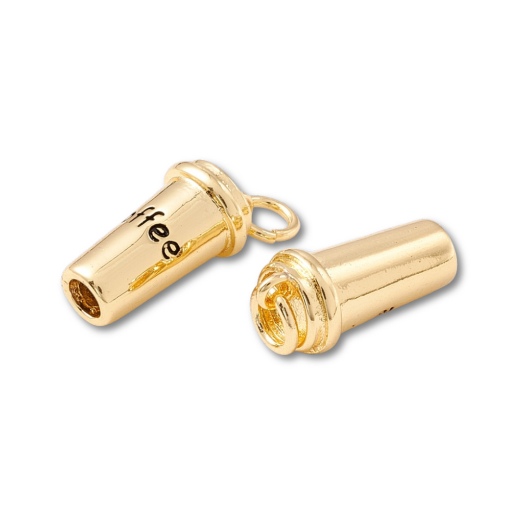 18k Gold Plated Brass Coffee Cup Charm