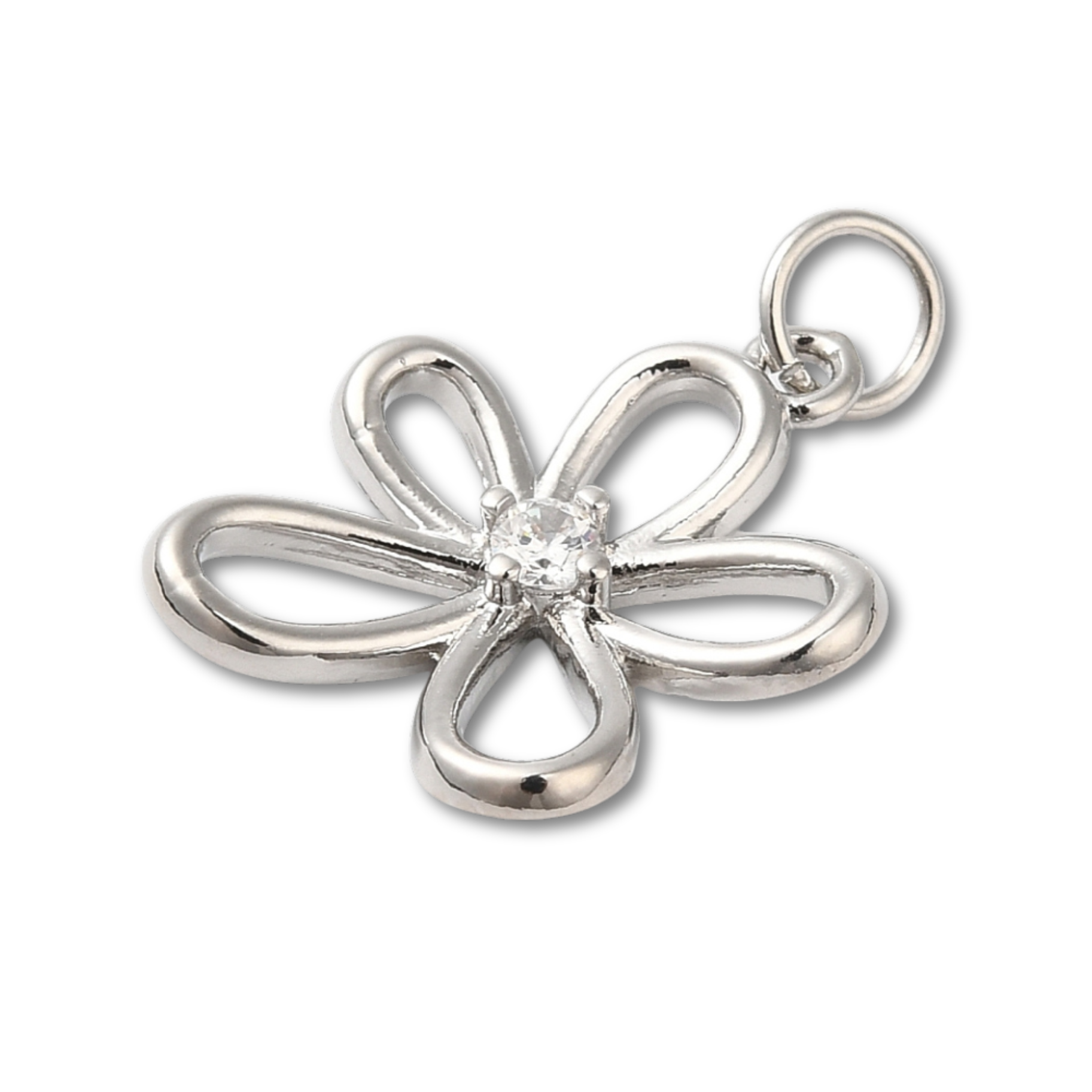 Brass Silver Flower Charm