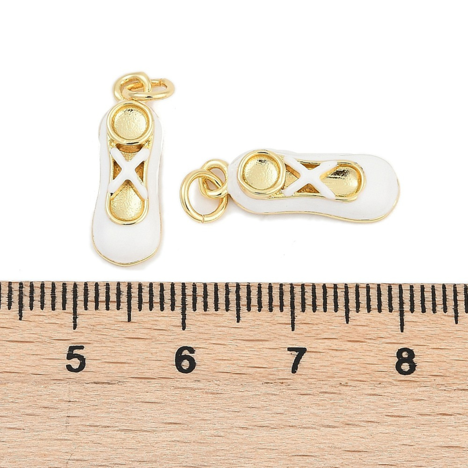 18k Gold Plated Brass Ballet Shoe Charm