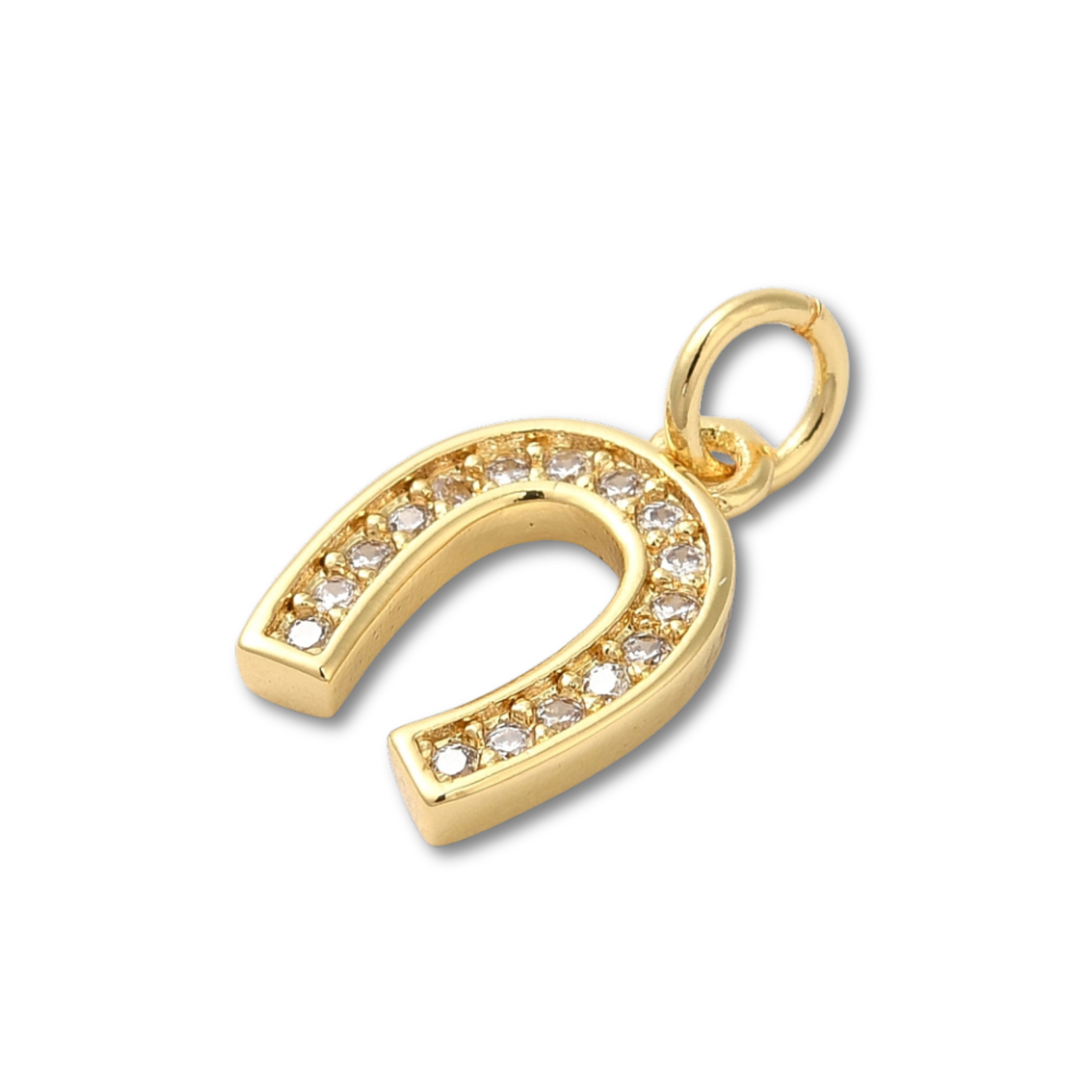 18k Gold Plated Brass Horseshoe Charm