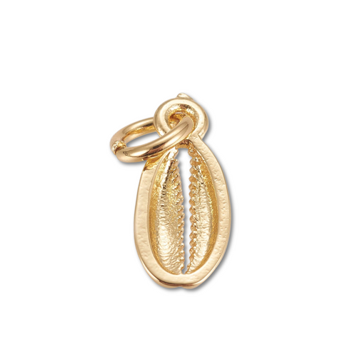 18k Gold Plated Brass Cowrie Shell Charm