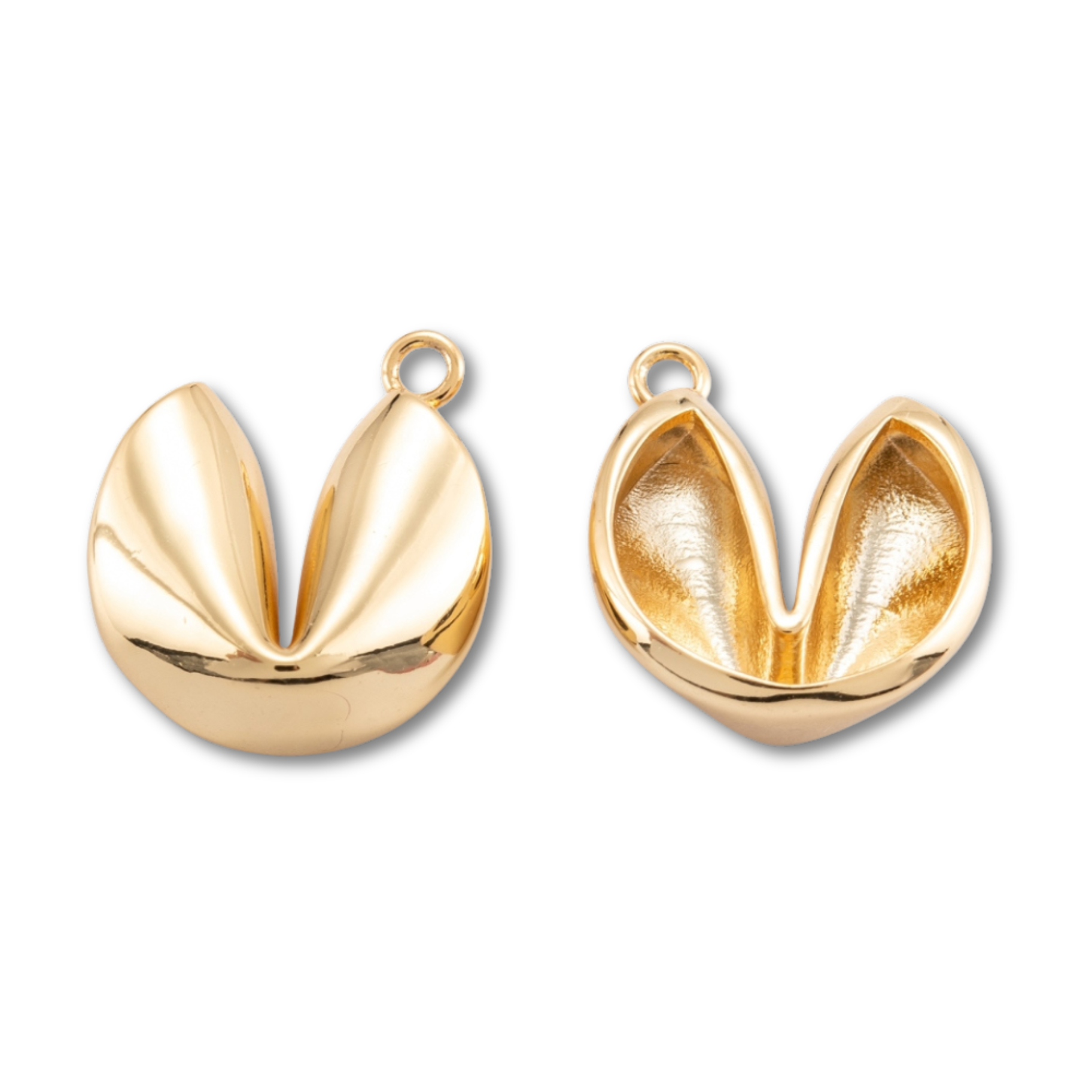 18k Gold Plated Brass Fortune Cookie Charm