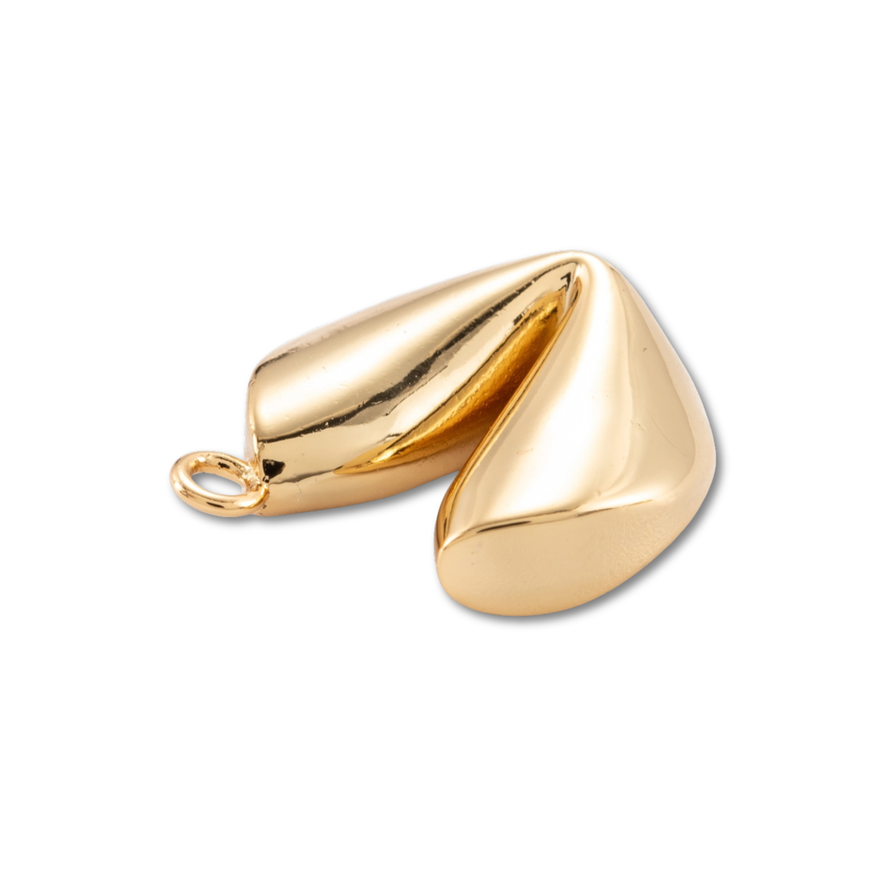 18k Gold Plated Brass Fortune Cookie Charm
