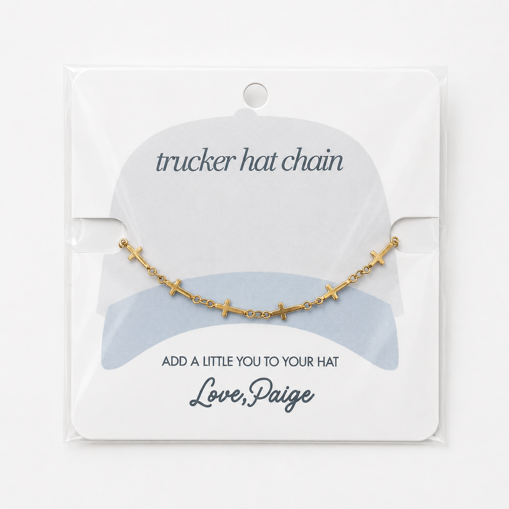 Cross Chain Gold Trucker Hat Chain