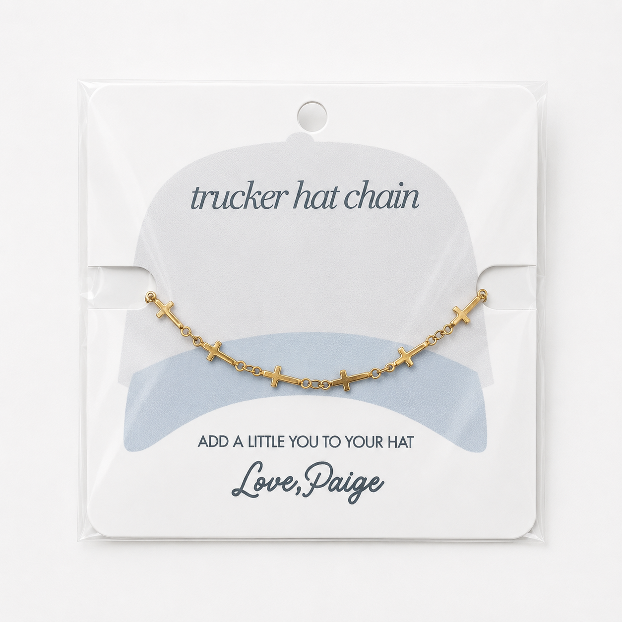 Cross Chain Gold Trucker Hat Chain