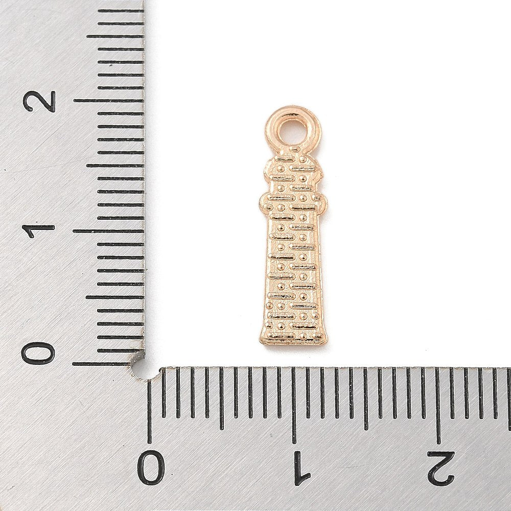 Lighthouse Gold Red Charm