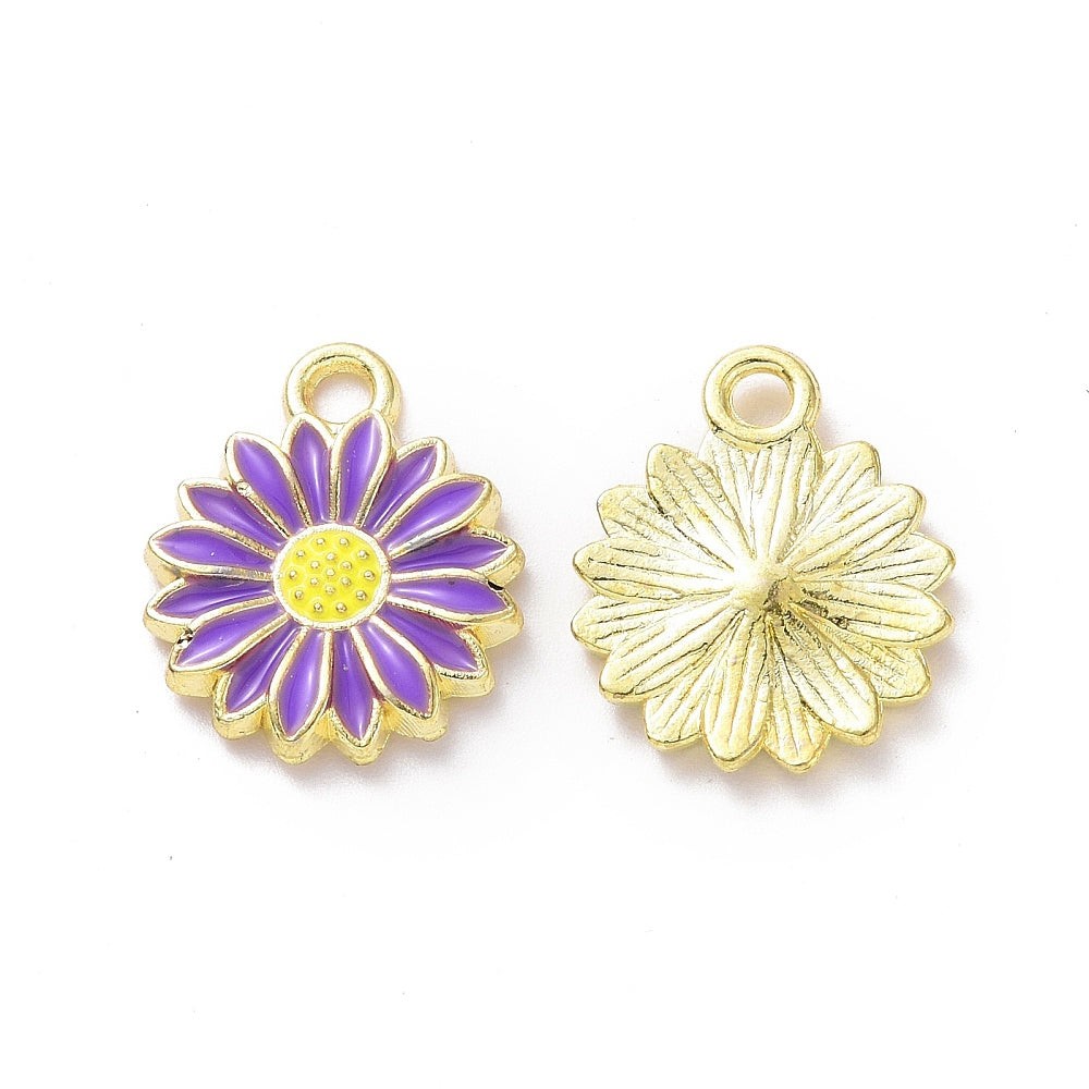 Gold Alloy Assorted Daisy Charm