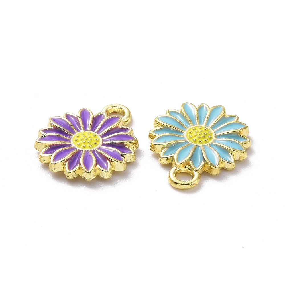 Gold Alloy Assorted Daisy Charm