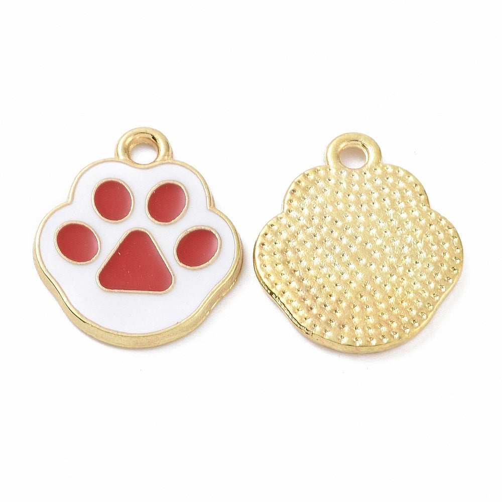 Gold Alloy Assorted Cat Paw Charm