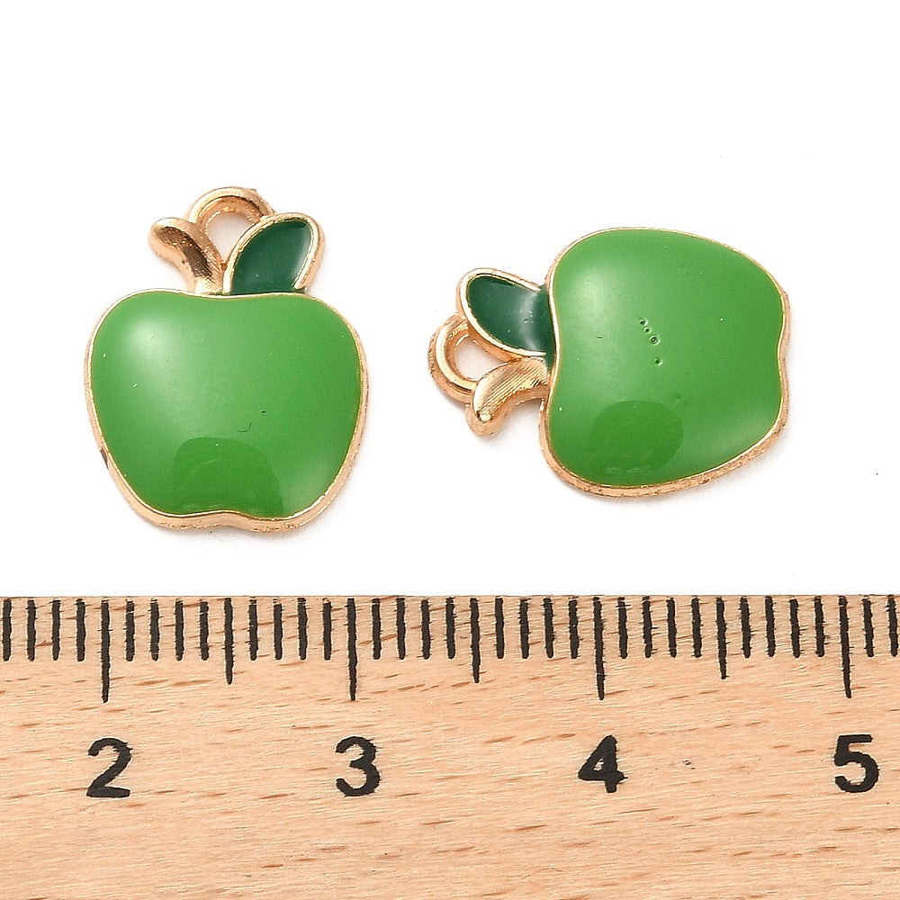 Gold Alloy Green Apple Charm