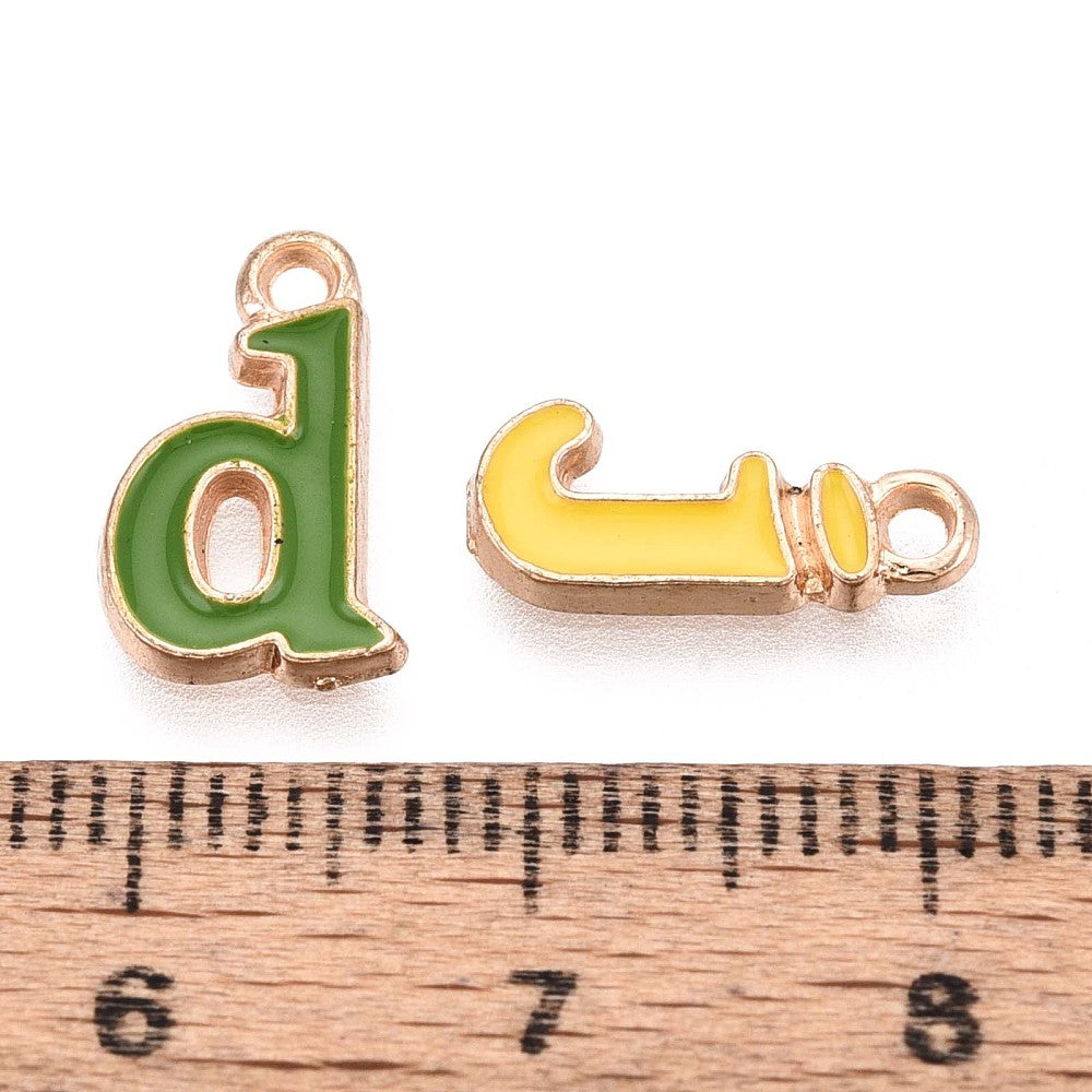 Gold Alloy Serif Initial Letter Charm Full Set
